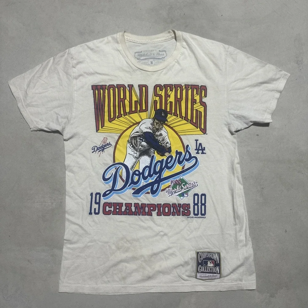 1988 World Series LA Dodgers Mitchell & Ness Championship T-shirt SZ M MLB